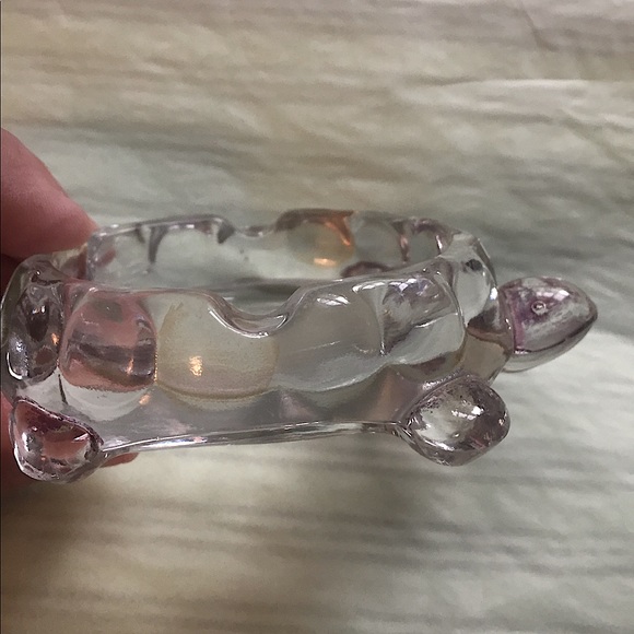 Clear Glass Turtle Ashtray - Picture 3 of 4